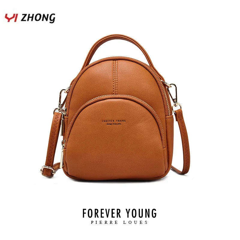 

YIZHONG Brand Fashion Women Backpack Mini Soft Touch Multi-Function Leather Backpack Female Ladies Shoulder Bag Girl Purse