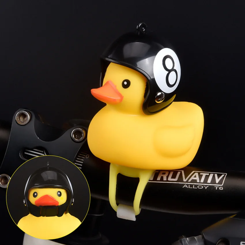 

2019 Bicycle Bell with Light Mtb Bike Handlebar Light Yellow Broken Wind Small Duck Hard Hat Helmet Cycling Equipment Ring Bell
