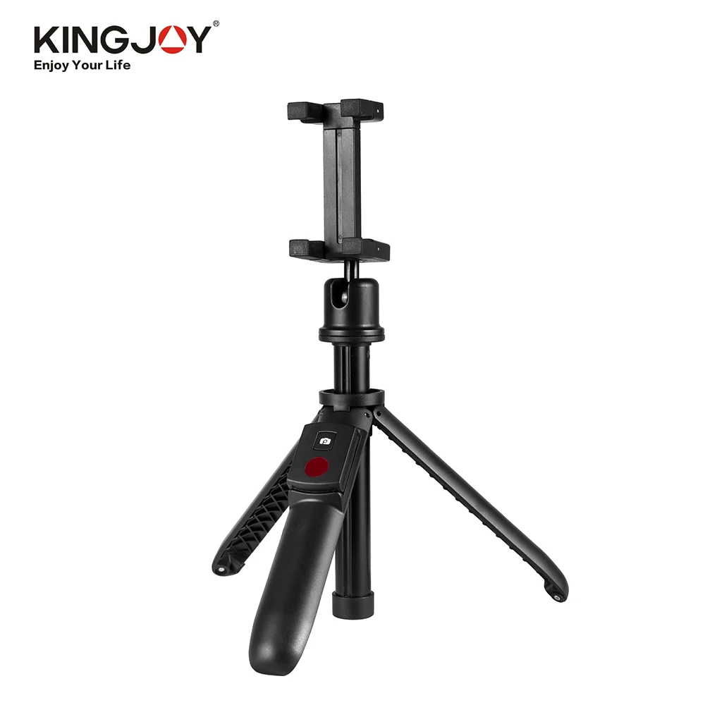 

KINGJOY 2 In 1 Multifunctional Selfie Stick Mini Tripod with BT Remote Control Adjustable Phone Clip Clamp for iPhone