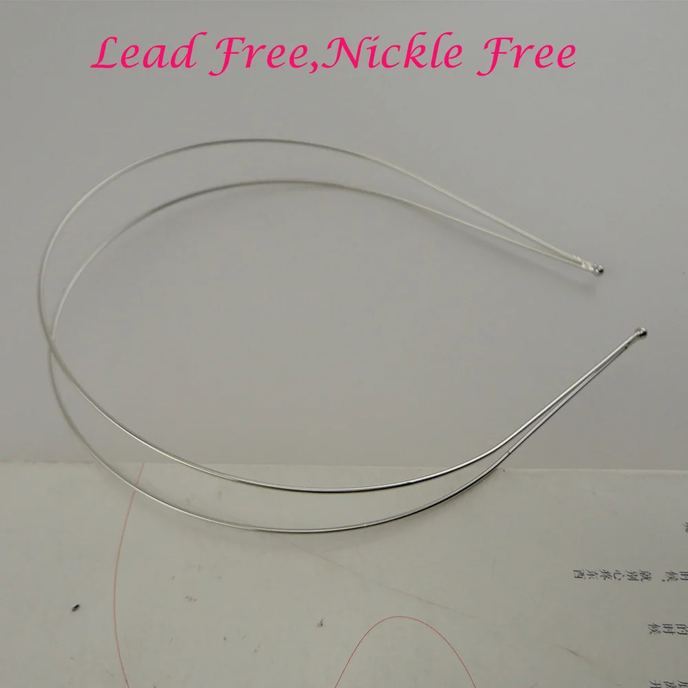 5pcs Silver Finish double 3mm Wire Metal Headbands for DIY,nickle free,lead free 