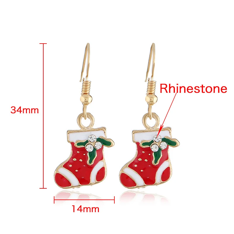 Xmas Earrings 05 Браслет Санта-Клауса, сплав, подвеска, рождественские украшения для дома, счастливый год, рождественская елка, украшения, Рождественский подарок Noel - Цвет: Xmas Earrings 05