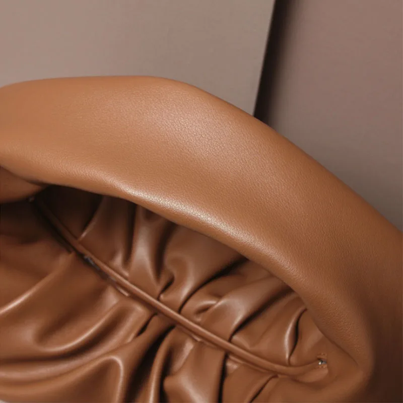 Monogrammed Letters Pouch Genuine Soft Leather Women Cloud Bag Handbag Hand Purse Clutch Bag Dumpling Shoulder