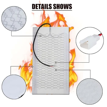 

4Pcs 6-Speed Knob Carbon Fiber Warm Car Seat Heating Mat Cushion Two-Seater Pads Cover Rotary Switch Temp Adjustment Two Seats