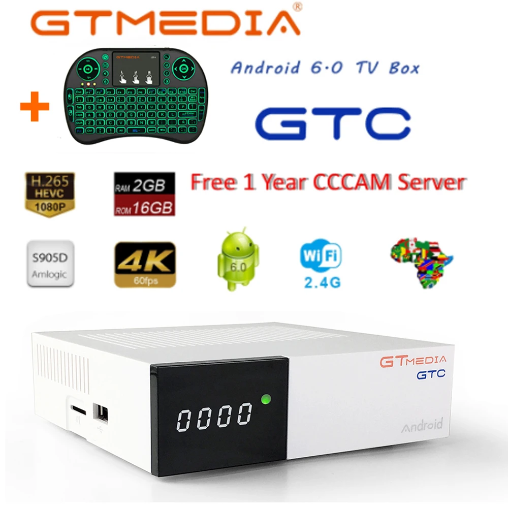 GTMEDIA GTC+ i8 4K Android ТВ коробка приемное устройство DVB-C кабель Youtube DVB-S2 DVB-T2 Bluetooth-цифра спутниковый телевизионный ресивер Ccam Клайн Biss VU коробка