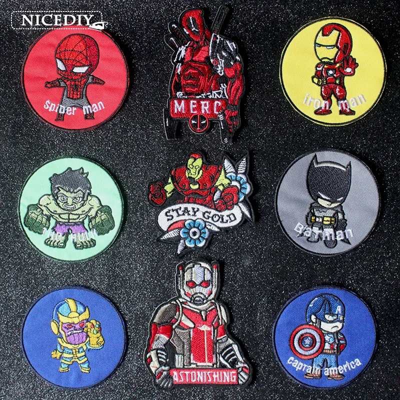 

Nicediy Iron On Patches On Clothes The Avengers Embroidery Patches Applique On Clothes Hero Movie Patch For T-Shirt Washable DIY