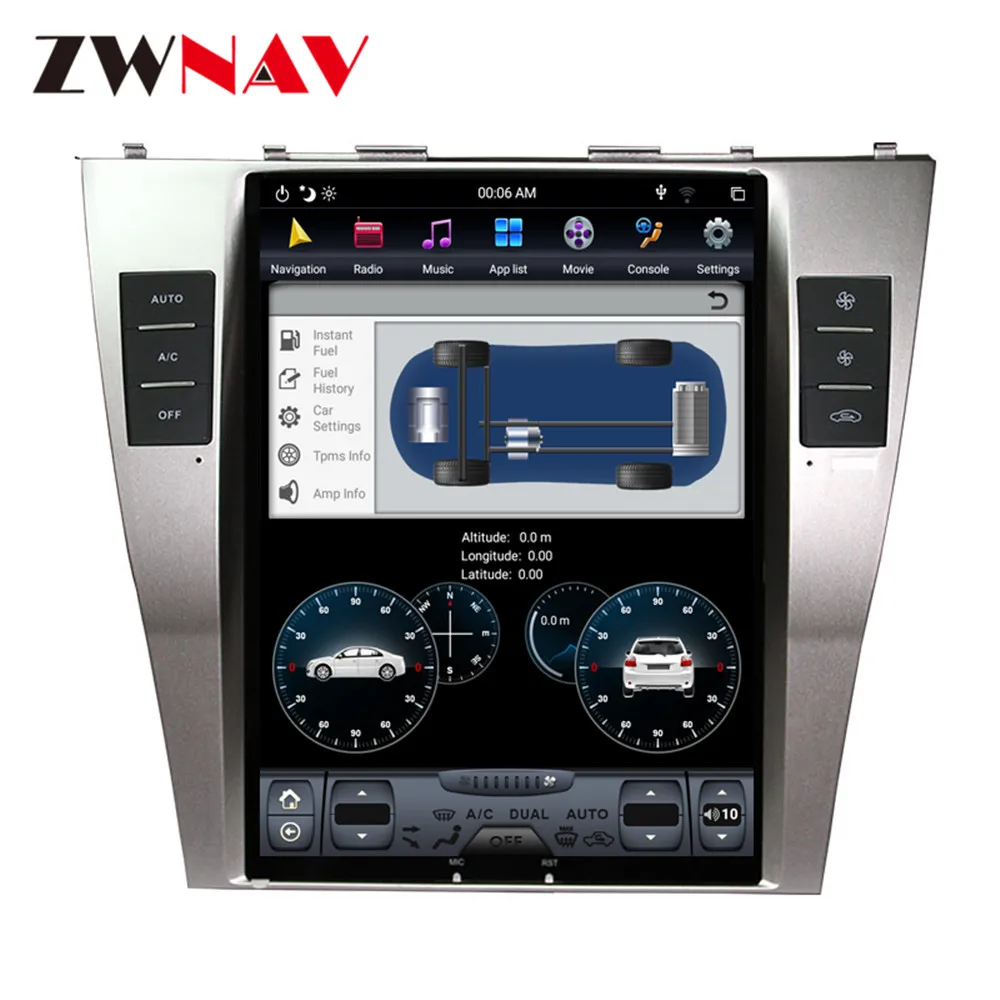 Android 9 64+4G Tesla With DSP Carplay Car Multimedia Player Stereo For Toyota CAMRY 2006- 2012 Auto stereo GPS Navigation