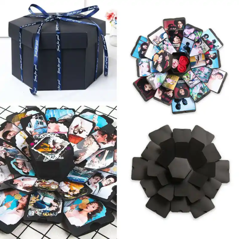 Boite Explosive De Surprise Bricolage Album Creatif Album Creatif Pour Scrapbook Photo Memoire D Anniversaire Ruban Saint Valentin Cadeau De Mariage Aliexpress