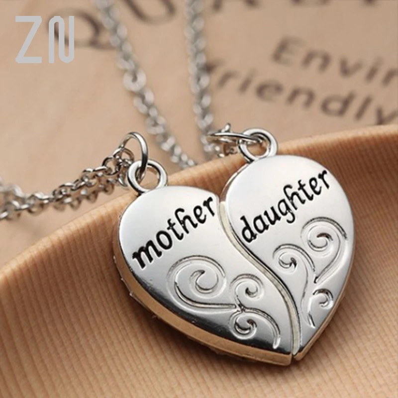 blanco lechoso con las manos en la masa nuestra ZN collar de corazón para madre e hija, Popular, "mamá", regalos para el  día de la madre|necklace mother|mothers day giftgift for mother - AliExpress