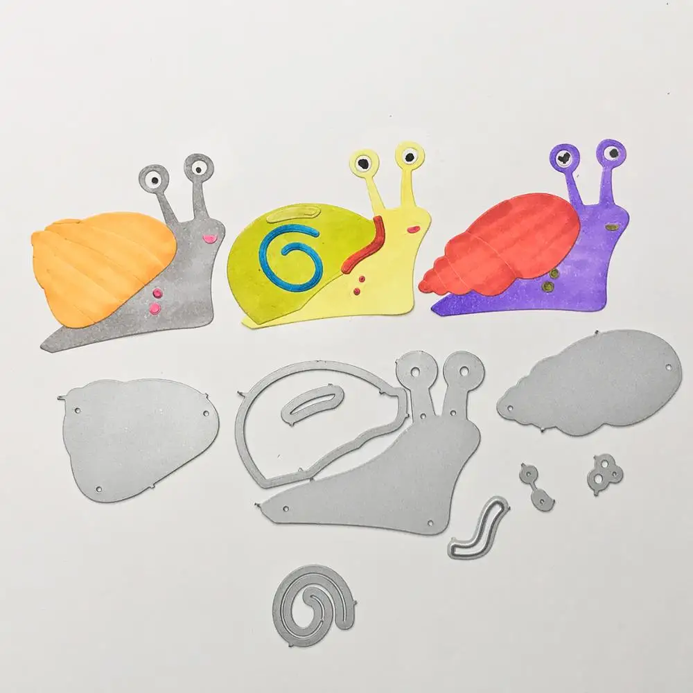 

Snails Spend Metal Cutting Dies Silver Stencil For Scrapbooking Album Photo Paper Cards Crafts New 2019 Decorative Embossing