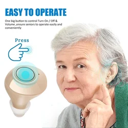 2021 Latest 1 Pair Digital Skin Color Hearing Aids Mini USB Rechargeable In the Ear Hearing Device Sound Amplifier Hearing Aids