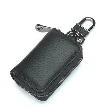 

Genuine Leather KeyChain Unisex Key Bag Multifunction Organizer Men's Mini Zipper Car Key Holder