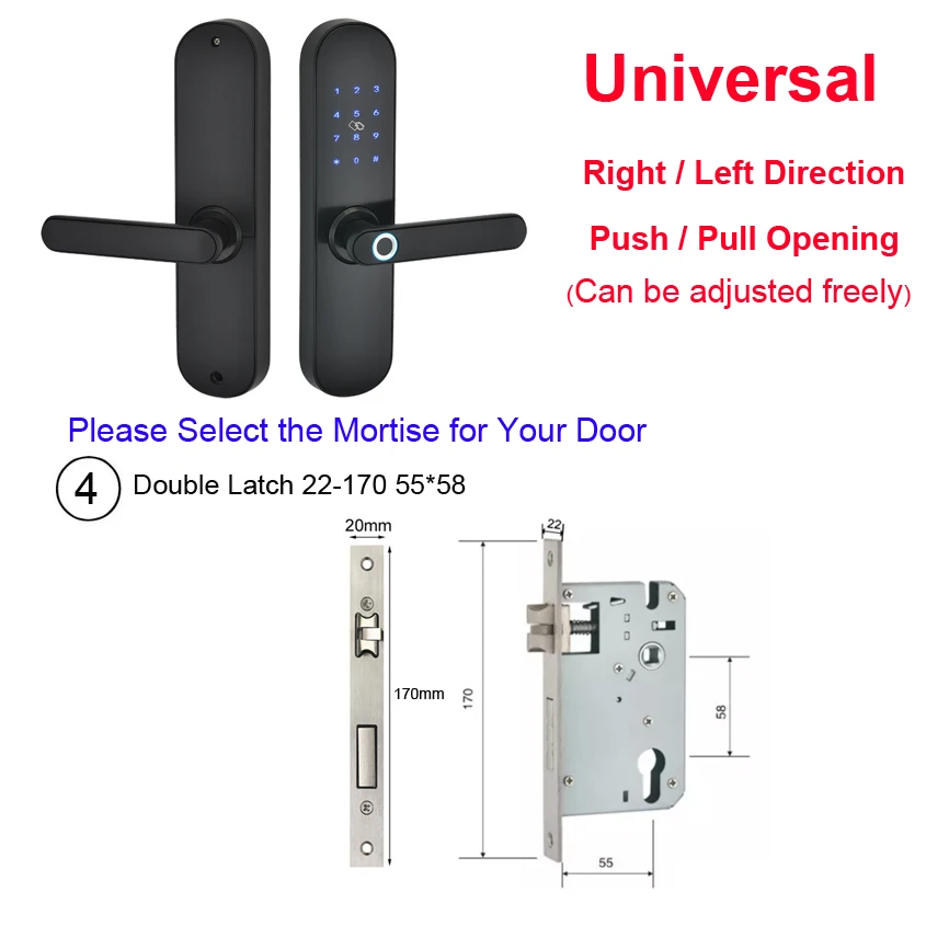 FREECAN интеллектуальный электронный дверной замок, смарт-замок отпечатков пальцев с Bluetooth APP passcode RFID карты механический ключ - Цвет: Black 5558