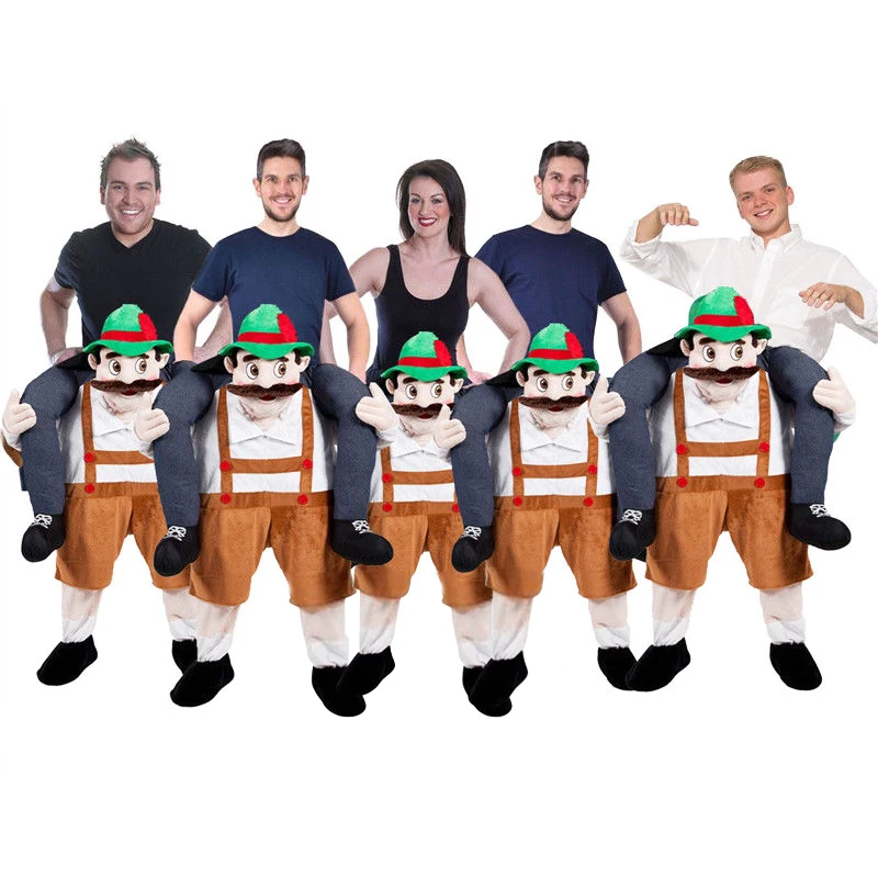 

NEW Shoulder Ride On Mascot Costume Piggy Back Party Fancy Dress Carry Costume (Beer Man / Brown)