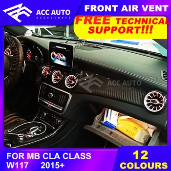 

DIY LED Front Turbine Air Condition Vent Cleaner for Mercedez CLA Class W117 12 Colors Ambient Light Car Accessories Interior