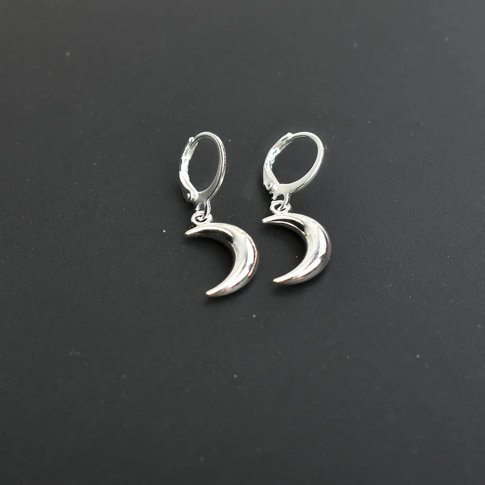 Dangle earrings cross earrings geometric earrings Silver Color Cross Moon Dangle Earrings For Women Fashion Jewelry Metal Geometric Earring Pendientes Mujer Moda