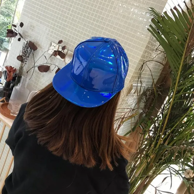 패션 남여 실버 레이저 야구 모자, 여성 남성 힙합 홀로그램 Casquette 무지개 농구 모자 H35