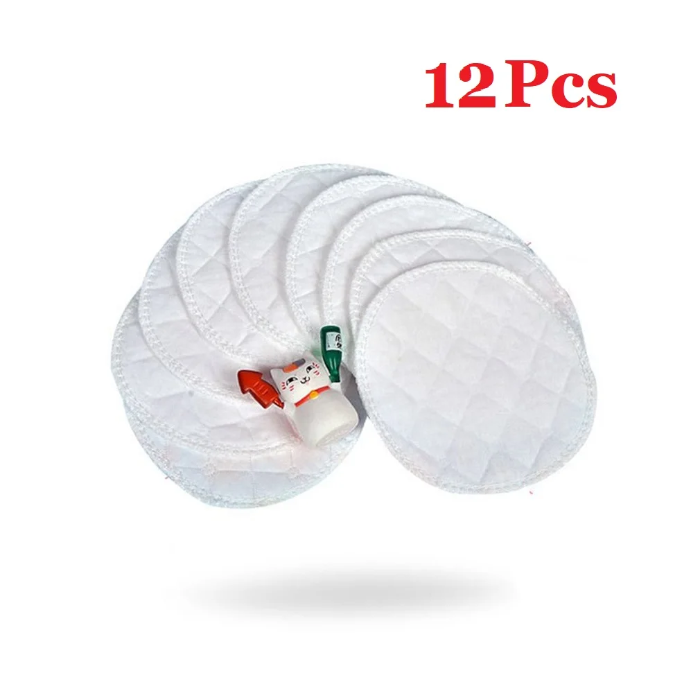 12 Uds reutilizables almohadillas de lactancia para pecho llano orgánico suave lavable 3 capas de algodón absorbente alimentación del bebé la lactancia materna accesorio