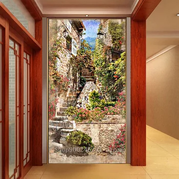 

Diy diamond embroidery Retro garden landscape diamond painting full square round mosaic picture of rhinestone large aisle FF202