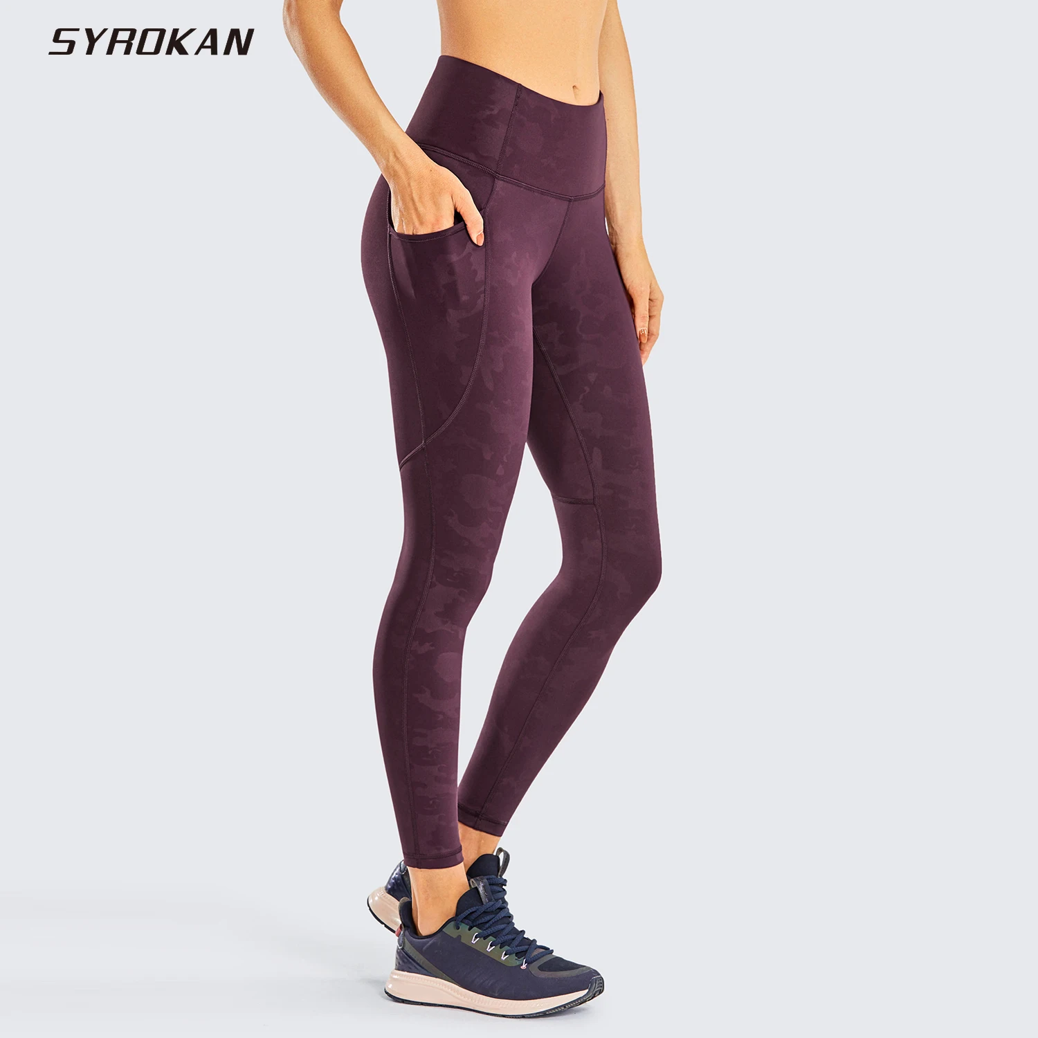 

SYROKAN Women's Naked Feeling High Waisted Workout Pants 7/8 Yoga Leggings 25 Inches