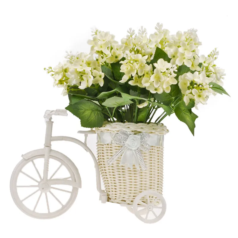 Искусственные сиреневые искусственные цветы, садовые свадебные букет, вечерние украшения для семейного кафе, реалистичные и реалистичные вечерние украшения - Цвет: Белый