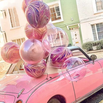 

1pcs 22inch 4D agate color texture balloon Round helium balloon Wedding birthday party decoration Photo Props Baby Shower