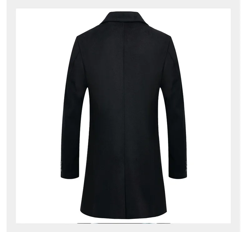 Плюс 8XL 6XL 5XL мужское шерстяное пальто зимнее теплое однотонное длинное пальто куртка мужской однобортный бизнес повседневное пальто парка