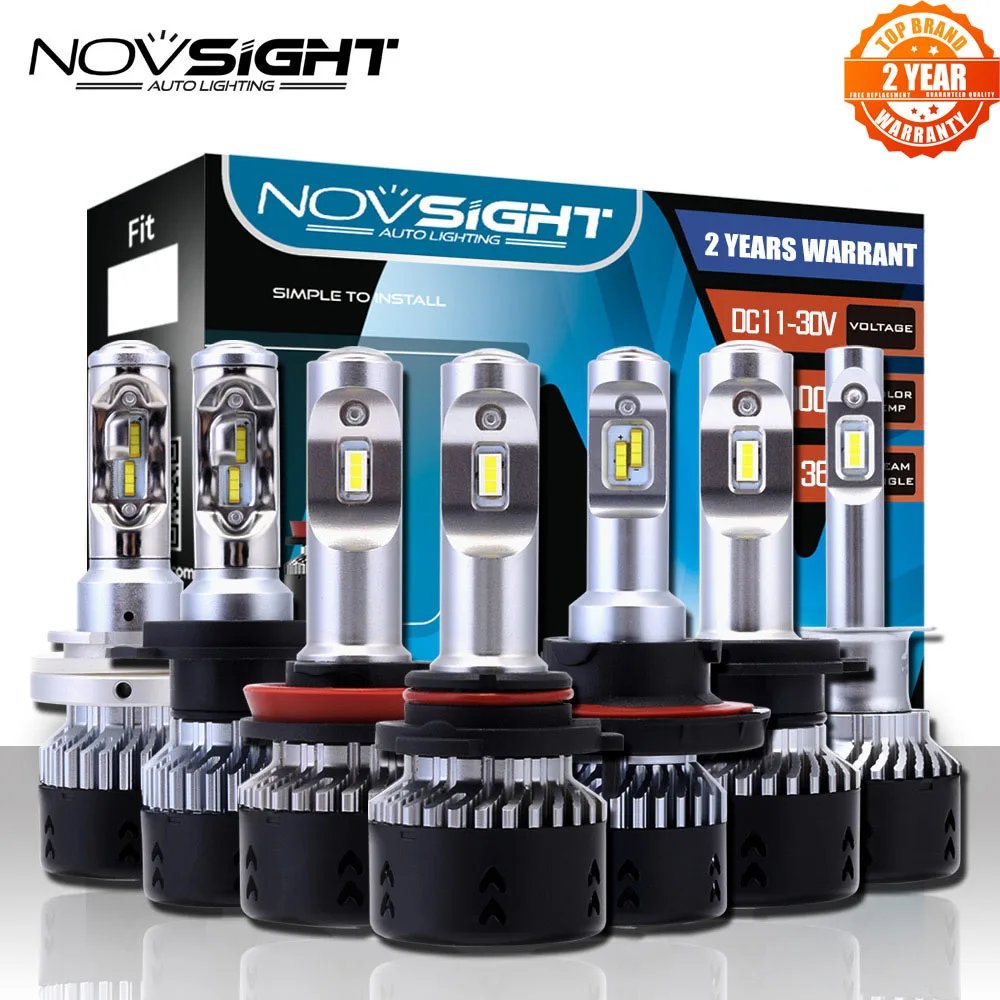 NOVSIGHT H4 H11/H8/H16jp H7 Светодиодные Автомобильные фары s лампы 70 Вт 10000LM H15