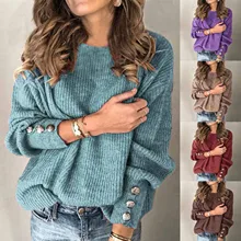 

2020 Women Winter Sweater Casual Clothing Female Fashion Solid Tops Color O-Neck Long Sleeved Knitted Soft Pullovers Streetwear