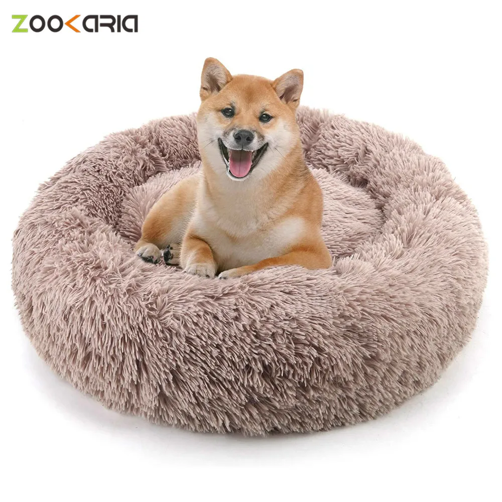 Dog Long Plush Dounts Beds Calming Bed Hondenmand Pet Kennel Super Soft Fluffy Comfortable for Large Dog / Cat House Dog Long Plush Dounts Beds Calming Bed Hondenmand Pet Kennel Super Soft Fluffy Comfortable for Large Dog / Cat House