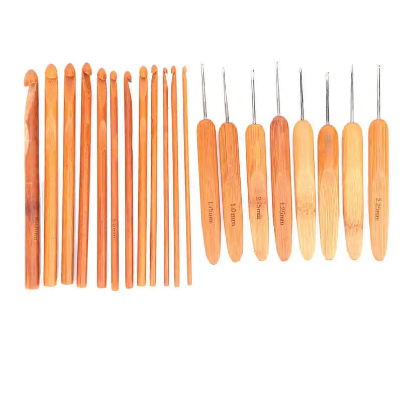 Crochet Set Knitting Needle Case Carbonized Bamboo Round Hook for Extreme Comfort Great Gift | Дом и сад