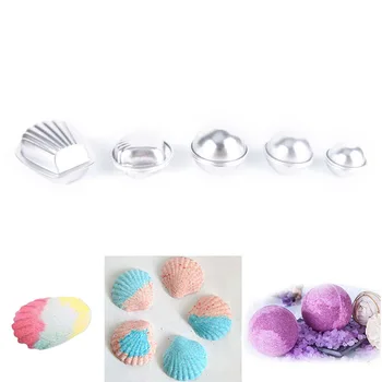 

10pcs/5 set Round Aluminium Alloy Bath Bomb Molds DIY Tool Bath Bomb Salt Ball Homemade Crafting Gifts Semicircle Sphere Mold