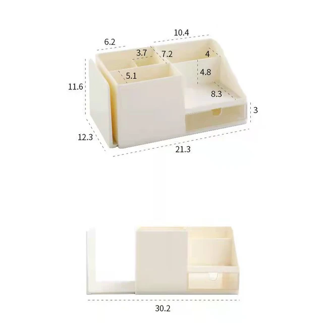 Abs Asztali Tároló Doboz Íróasztal Szervező Smink Toll Kozmetikumok Élelmiszerek Irodai Ellátás Könyvek. - Image 3