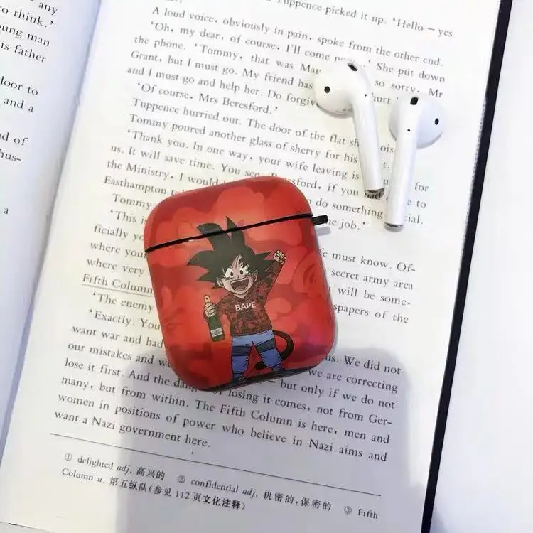 Дизайн аниме для airpods чехол милый для airpod чехол мультфильм для apple bluetooth herdphone Чехлы аксессуары air pods чехол fanda - Цвет: Son Goku 2