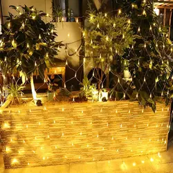 Led Net Curtain Mesh Fairy String Light Christmas 6X4M 200Led Eu/us Party Wedding New Year Garland Outdoor Garden Decoration