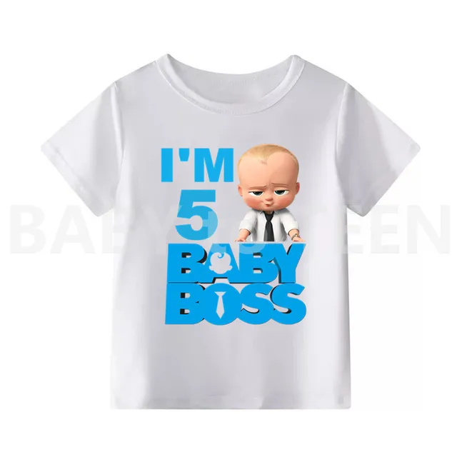 2019 Baby Boss Birthday Number 1-10 Cartoon T-shirt Boys Girls Funny T Shirt Children Summer Tops Kids Clothes E