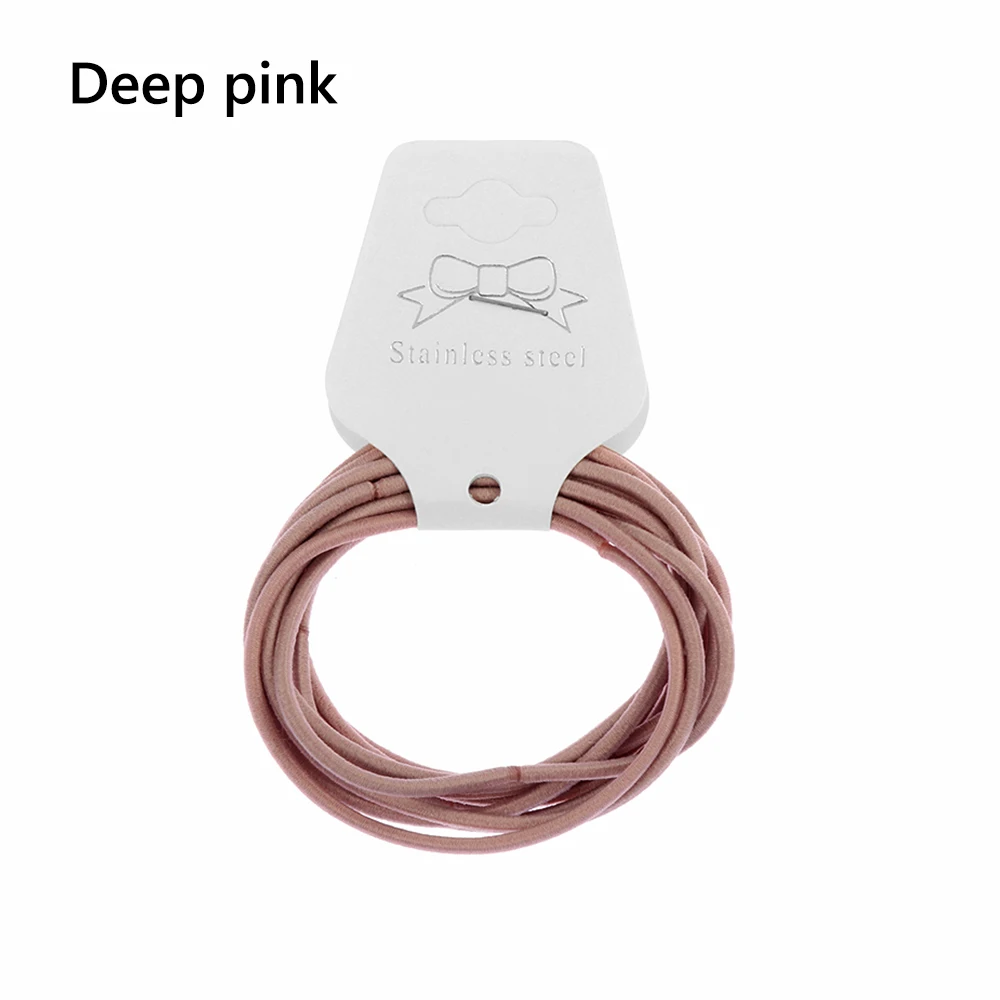 Deep Pink 10 шт., женские эластичные резинки для волос, резинка для конского хвоста, резинки для волос для девушек, одноцветные резинки для волос, аксессуары для волос - Цвет: Deep Pink