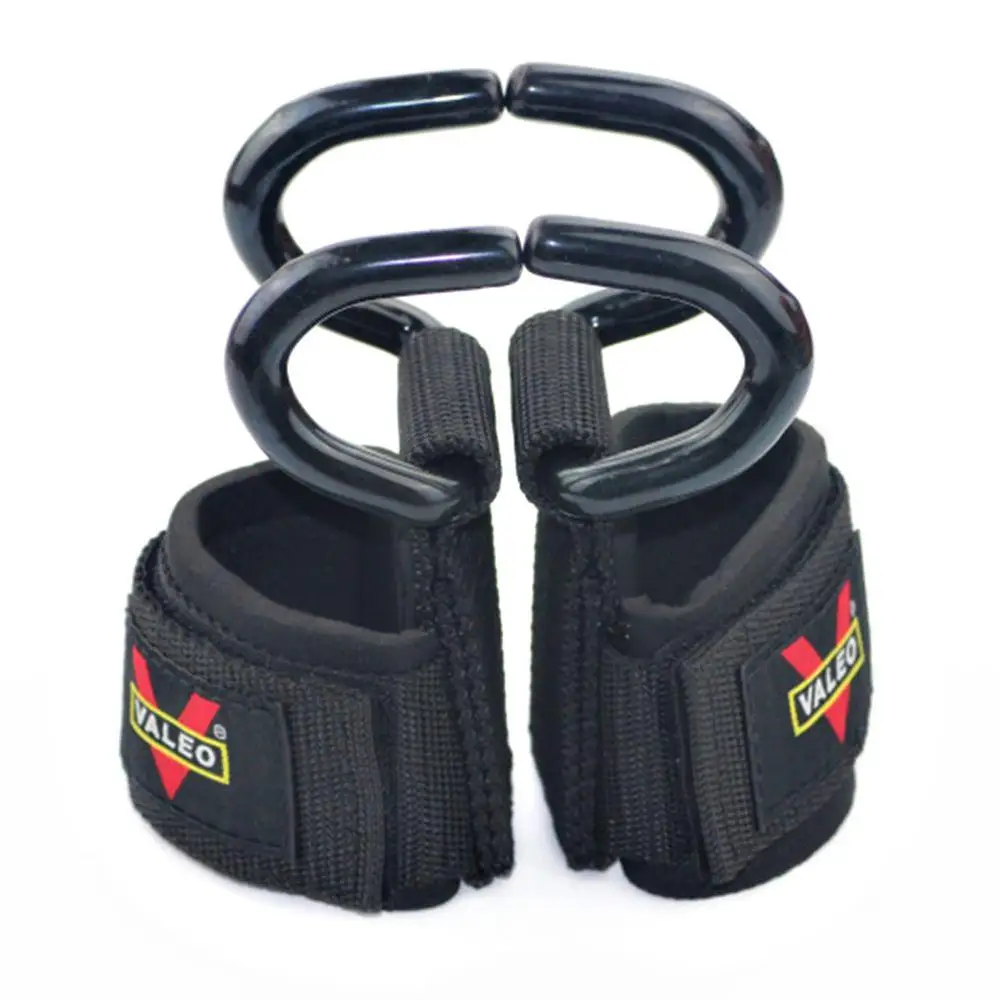 1 пара мягких перчаток для тяжелой атлетики, крючок для фитнеса, бодибилдинга, штанги, гантели для мускулирования, повязки на запястье, ремни для тренажерного зала - Цвет: Black