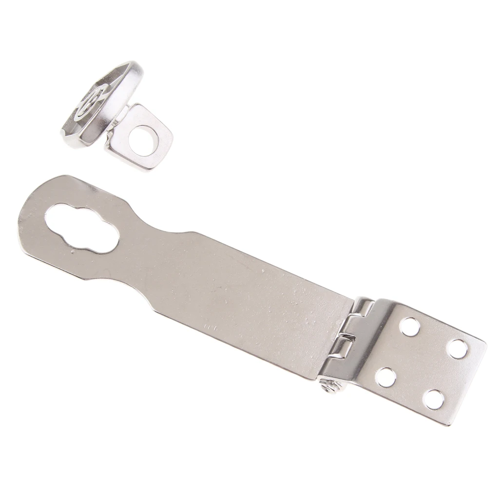 4 packs 97mm/63mm Padlock Hasp Door Clasp Gate Lock Stainless Steel Twist Knob for Door Window Security