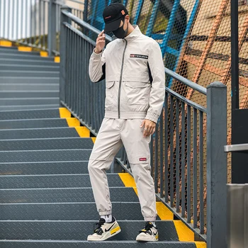 

Fashion Winter Suit Tracksuit Men Sweatsuits Set Tracksuit Jacket Men Outfit Joggers Suit Sets Sportwear Hommes Coat JJ60NT