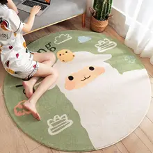 Детская комната круглый коврик мультфильм животных искусственная шерсть плюшевый ковер детский коврик для ползания