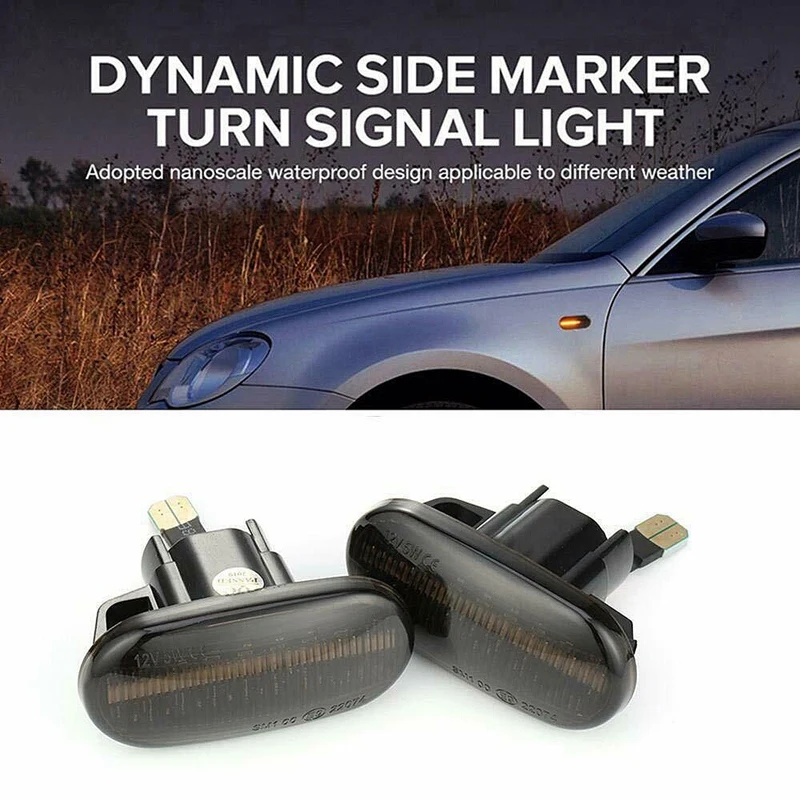 2 шт. светодиодный динамический боковой маркер указатель поворота светильник для