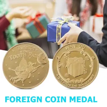 

Elf Pattern Non-currency Coin Tooth Fairy Gold Plated Commemorative Coin Double-sided Kids Tooth Change Gifts Decoration