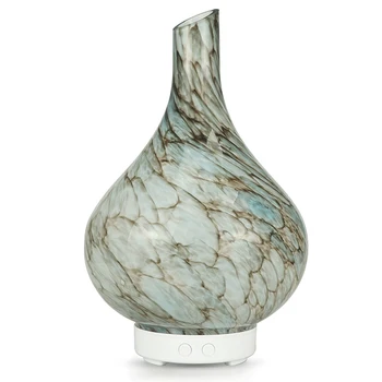 

100ML White Base & Marble Pattern Glass Aromatherapy Humidifier Essential Oil Diffuser Mute Mist Maker for Home Office Bedroom