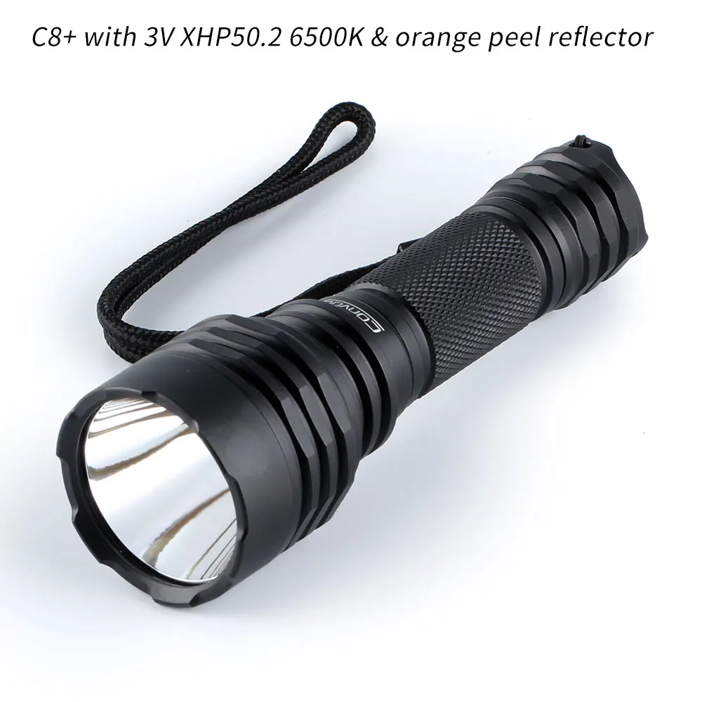 Convoy C8 + с 3 в XHP50.2 6500K и отражателем Апельсиновая корка фонарик 18650 | Освещение