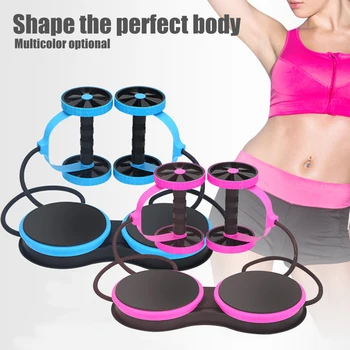 

Abdominal Roller Muscle Trainer Gym Indoor Sports Exercise Elastic Ab Wheels Home Waist Slimming Fitness With Pull Rope Folding