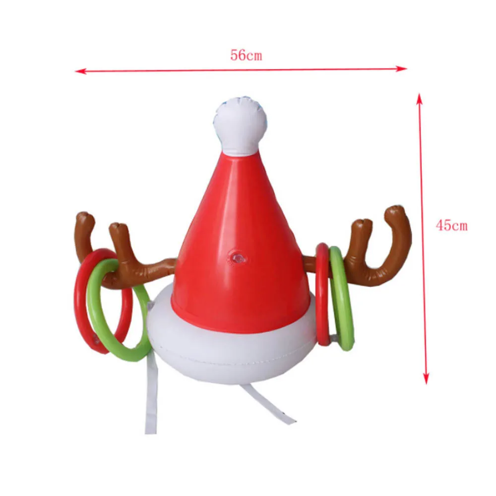 Надувной олень Рождественская шляпа кольцо из оленьего рога Toss Праздничная Вечеринка игра игрушки оленьи рога шляпа Toss кольца вечерние аксессуары