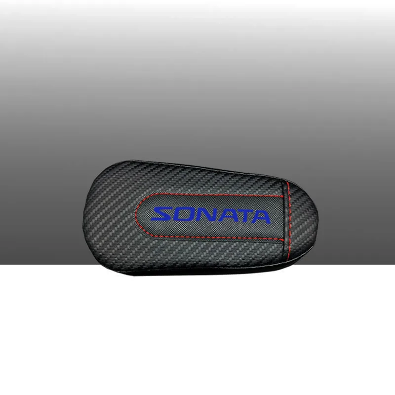 Для hyundai Sonata 1 шт., карбоновая кожа, авто подушка для ног, наколенник, Автомобильный Дверной рычаг, автомобильные аксессуары, защита для автомобиля - Название цвета: style 3