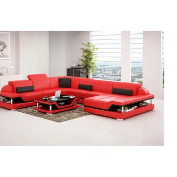 

CBMG8004 Full top grain leather Luxury U-shaped modern design living Room genuine leather sectional sofa set