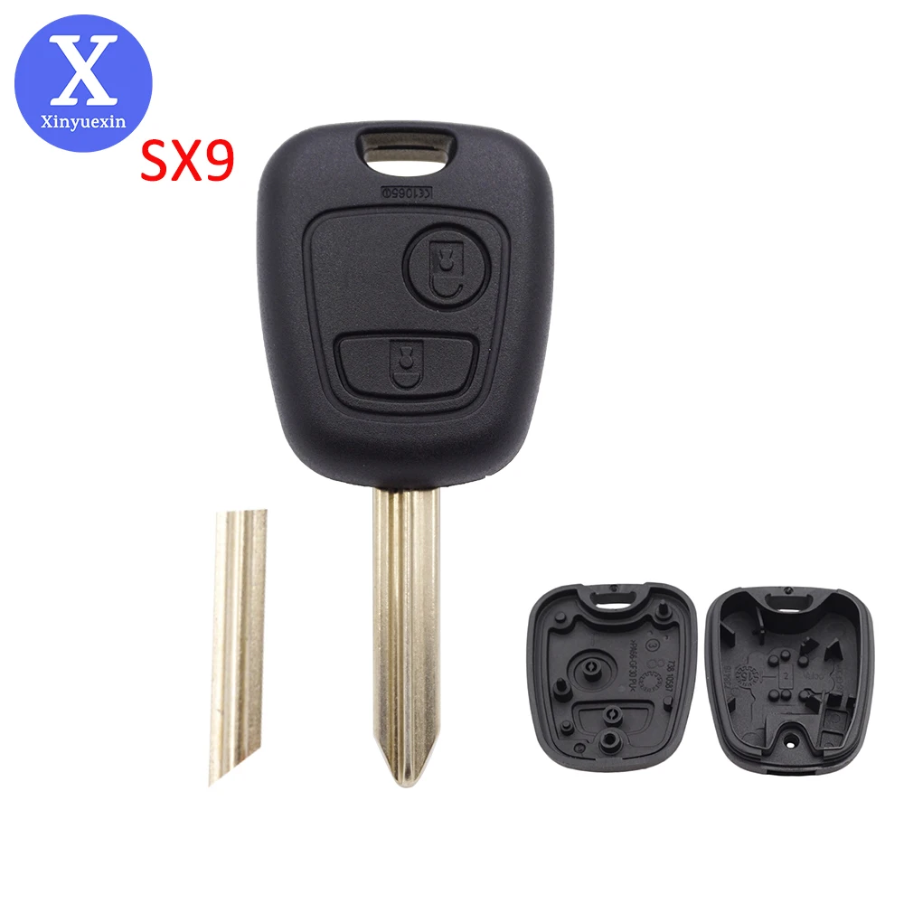 Xinyuexin 2 Button Remote Car Key Fob for Citroen C1 C2 C3 C4 Picasso Xsara Picasso Peugeot 106 206 306 307 107 207 SX9 Blade