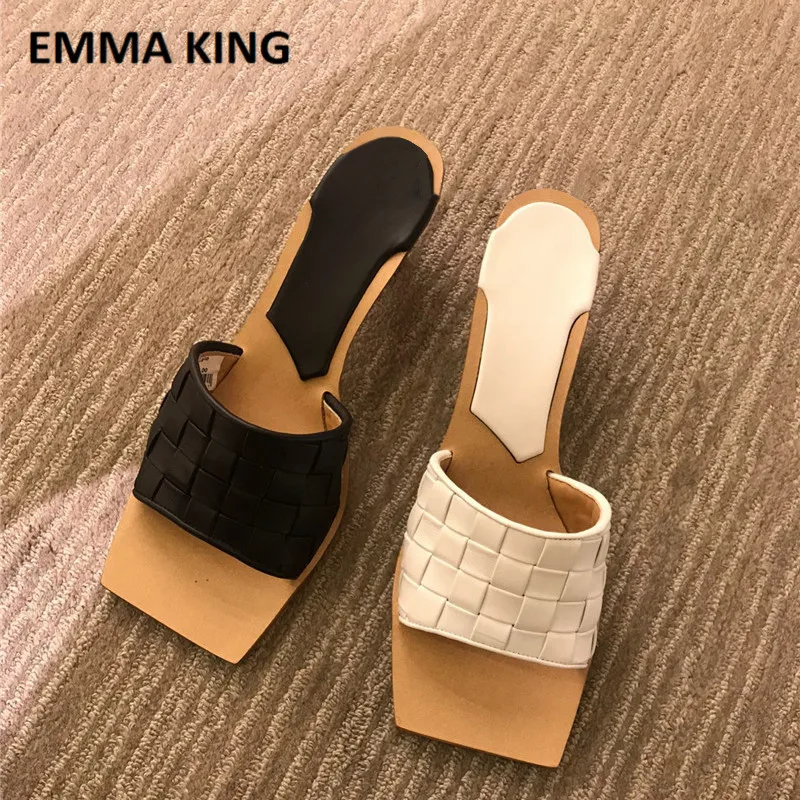 EMMA KING/женские летние тапочки ручной работы на плоской подошве; брендовые дизайнерские модные роскошные туфли на высоком каблуке; женские лоферы без застежки